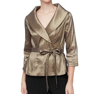 Alex Evenings Plus Size Tie-Waist Surplice Blouse | NWTS!